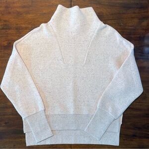 Calia Elevate Herringbone Funnel Neck - Pink/Grey Oversized Sweatshirt - Size XS